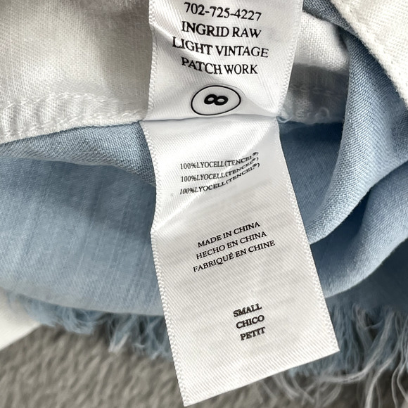 Rails Ingrid Raw Light Vintage Patchwork Top Womens S Blue White Tencel Shirt - Picture 8 of 12